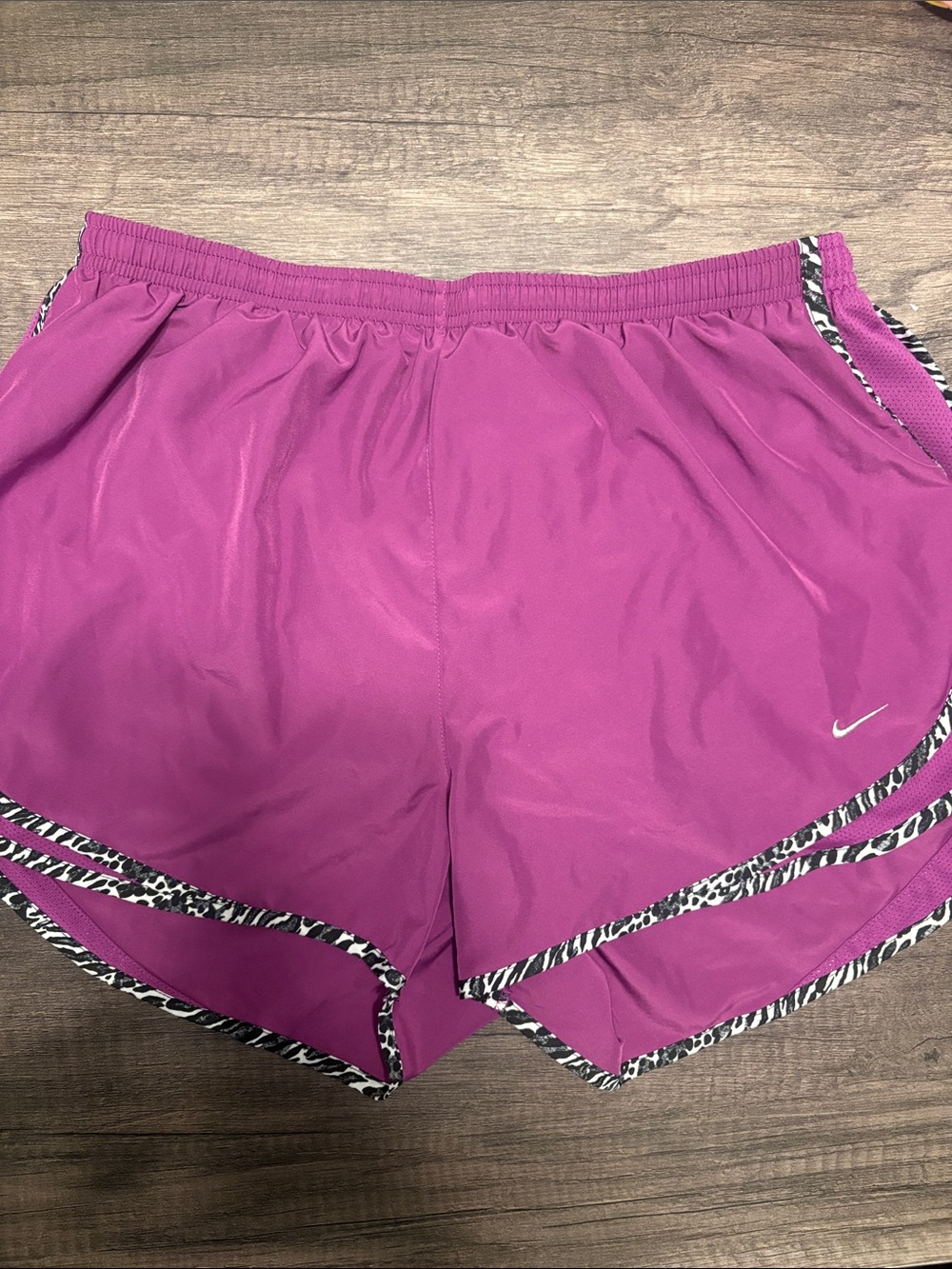 Nike Magenta Athletic Shorts with Black-White Animal Trim